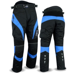 Mens Motorcycle Waterproof Cordura Textile Trousers Blue