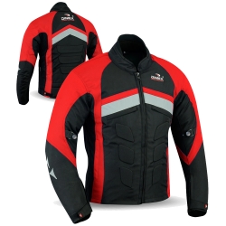 Mens Motorcycle Waterproof Cordura Textile Jacket Red