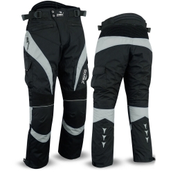 Mens Motorcycle Waterproof Cordura Textile Trousers Grey