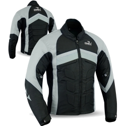 Mens Motorcycle Waterproof Cordura Textile Jacket Grey
