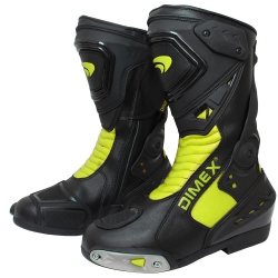 Mens Motorcycle Leather Water Resistant Long Boots Green