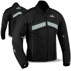 Mens Motorcycle Waterproof Cordura Textile Jacket Black