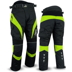 Mens Motorcycle Waterproof Cordura Textile Trousers Green